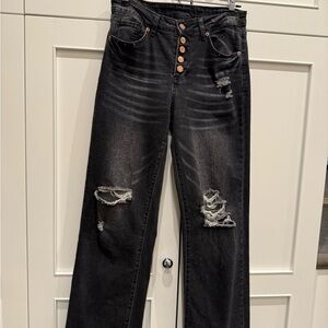 Stylish Black Distressed Women's Jeans